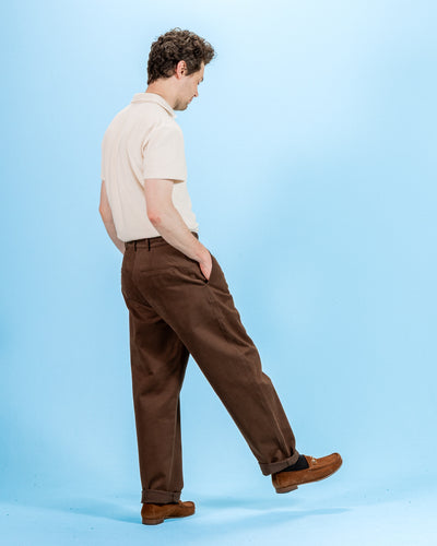 De Bonne Facture Balloon Trousers - Bark Brown Heavy Cotton Drill - Standard & Strange