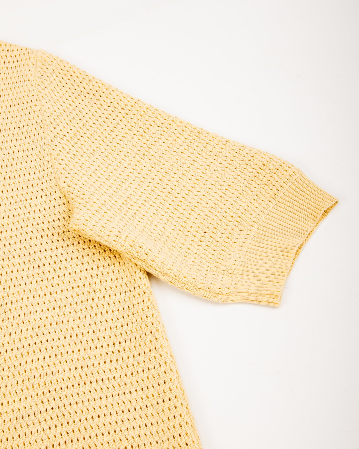 De Bonne Facture Honeycomb Knitted Polo - Butter Yellow - Standard & Strange