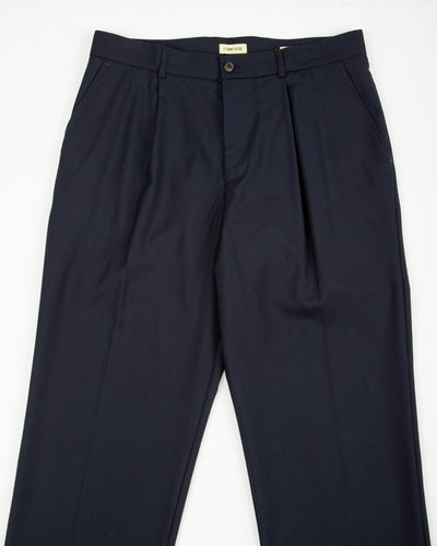 De Bonne Facture One Pleat Trousers - Navy Wool - Standard & Strange
