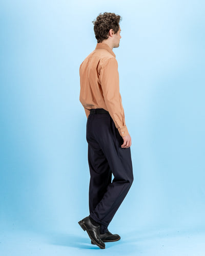 De Bonne Facture One Pleat Trousers - Navy Wool - Standard & Strange