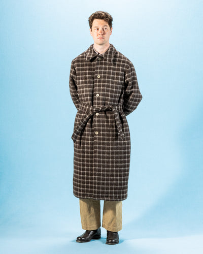 De Bonne Facture Overcoat - Brown Windowpane Check - Standard & Strange