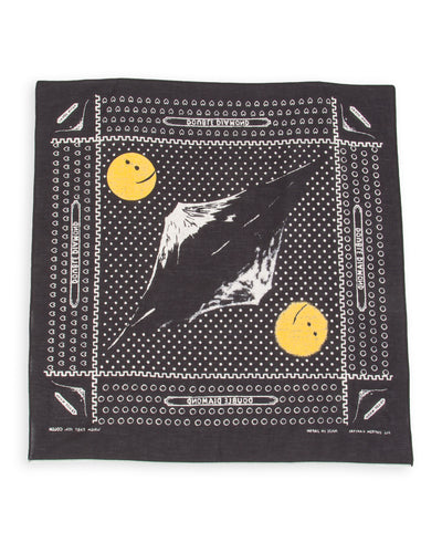 Kapital Fastcolor Selvedge Bandanna (Mirrored Fuji PROFILE RAINBOWY) - Black - Standard & Strange
