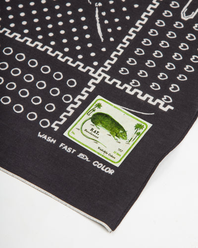 Kapital Fastcolor Selvedge Bandanna (Mirrored Fuji PROFILE RAINBOWY) - Black - Standard & Strange