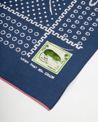 Kapital Fastcolor Selvedge Bandanna (Mirrored Fuji PROFILE RAINBOWY) - Navy - Standard & Strange