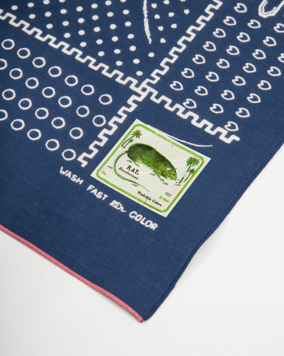 Kapital Fastcolor Selvedge Bandanna (Mirrored Fuji PROFILE RAINBOWY) - Navy - Standard & Strange