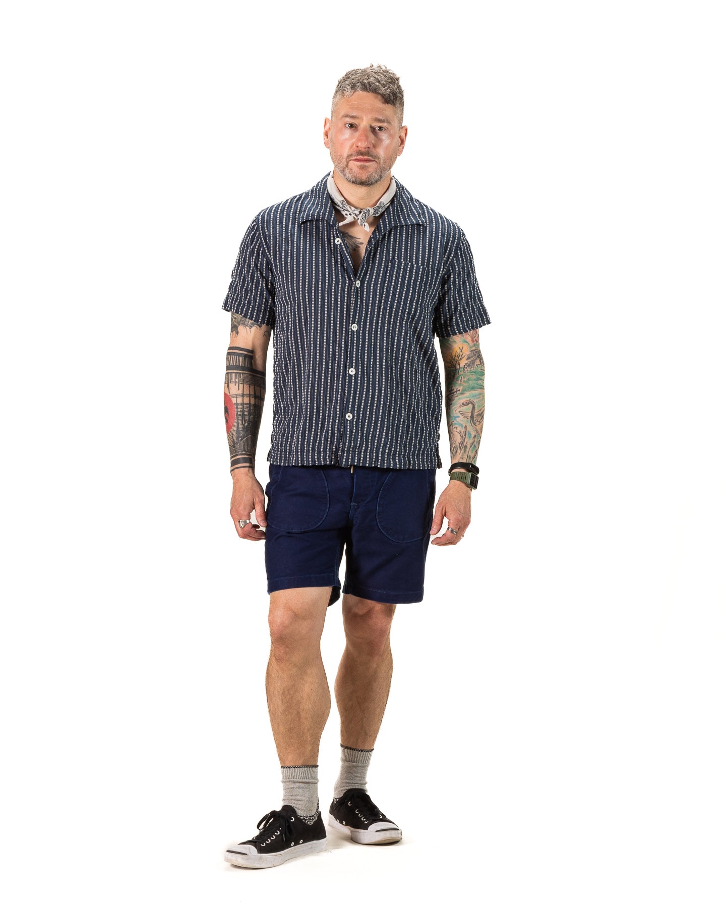 Freenote Cayucos S/S Shirt - Jacquard Navy - Standard & Strange