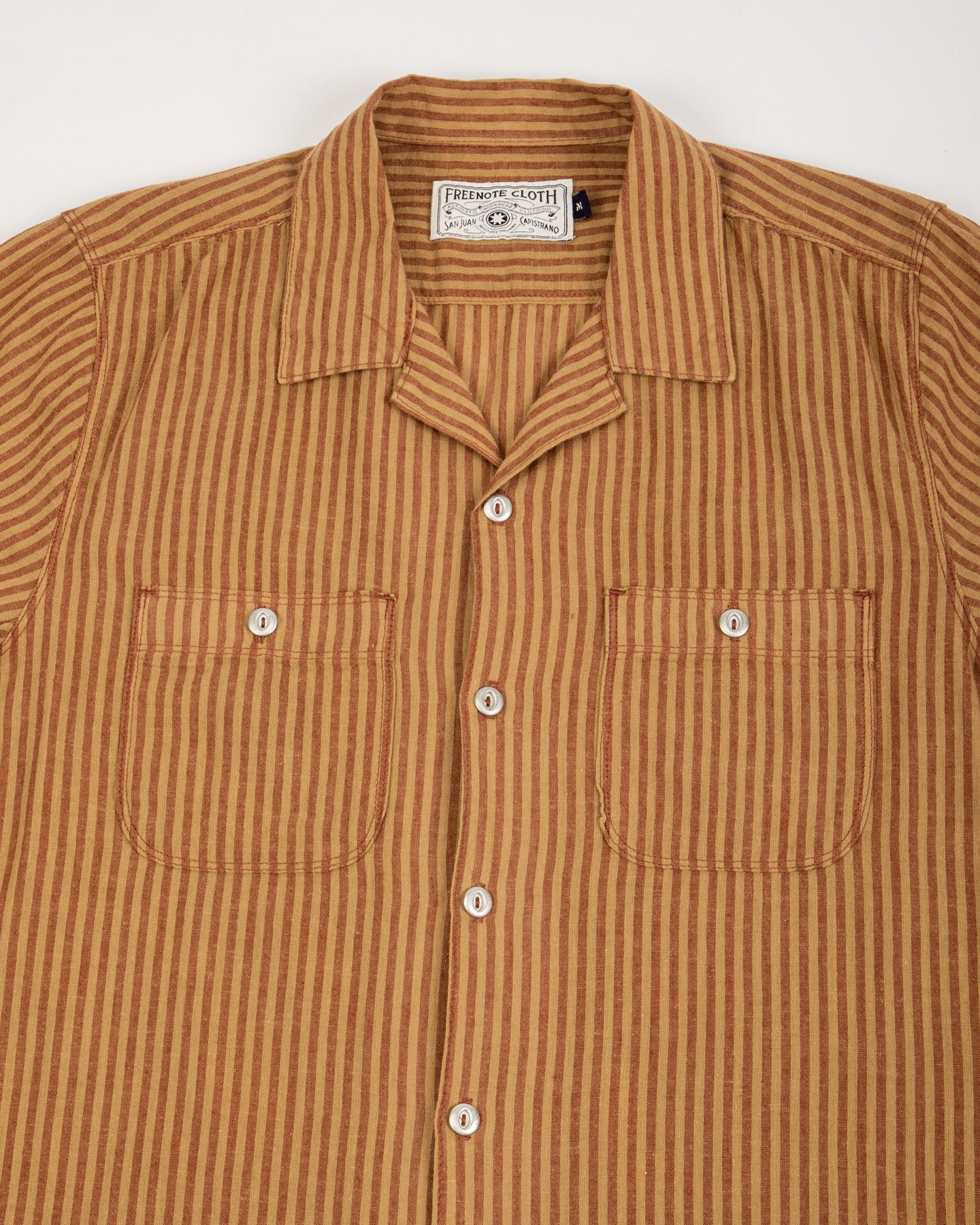 Freenote Dayton Shirt - Terracotta Stripe - Standard & Strange