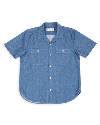 Freenote Dayton Shirt S/S - Blue Herringbone - Standard & Strange