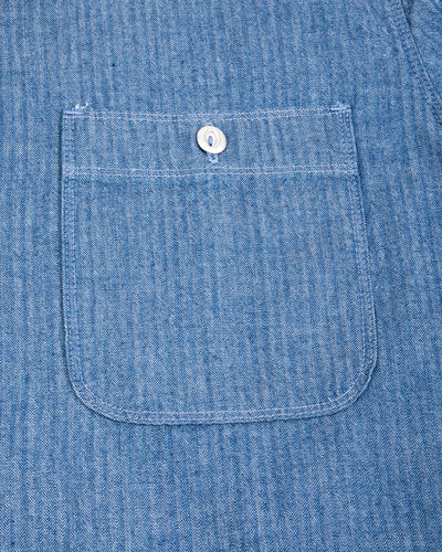 Freenote Dayton Shirt S/S - Blue Herringbone - Standard & Strange
