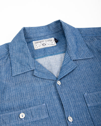 Freenote Dayton Shirt S/S - Blue Herringbone - Standard & Strange
