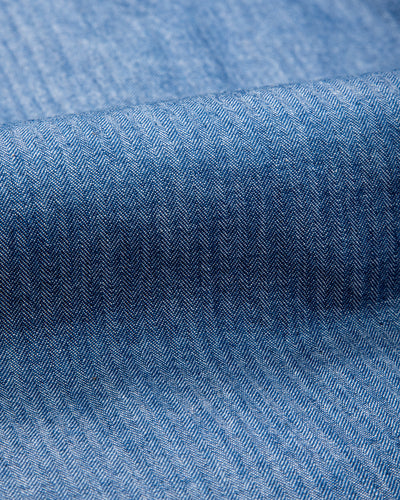 Freenote Dayton Shirt S/S - Blue Herringbone - Standard & Strange