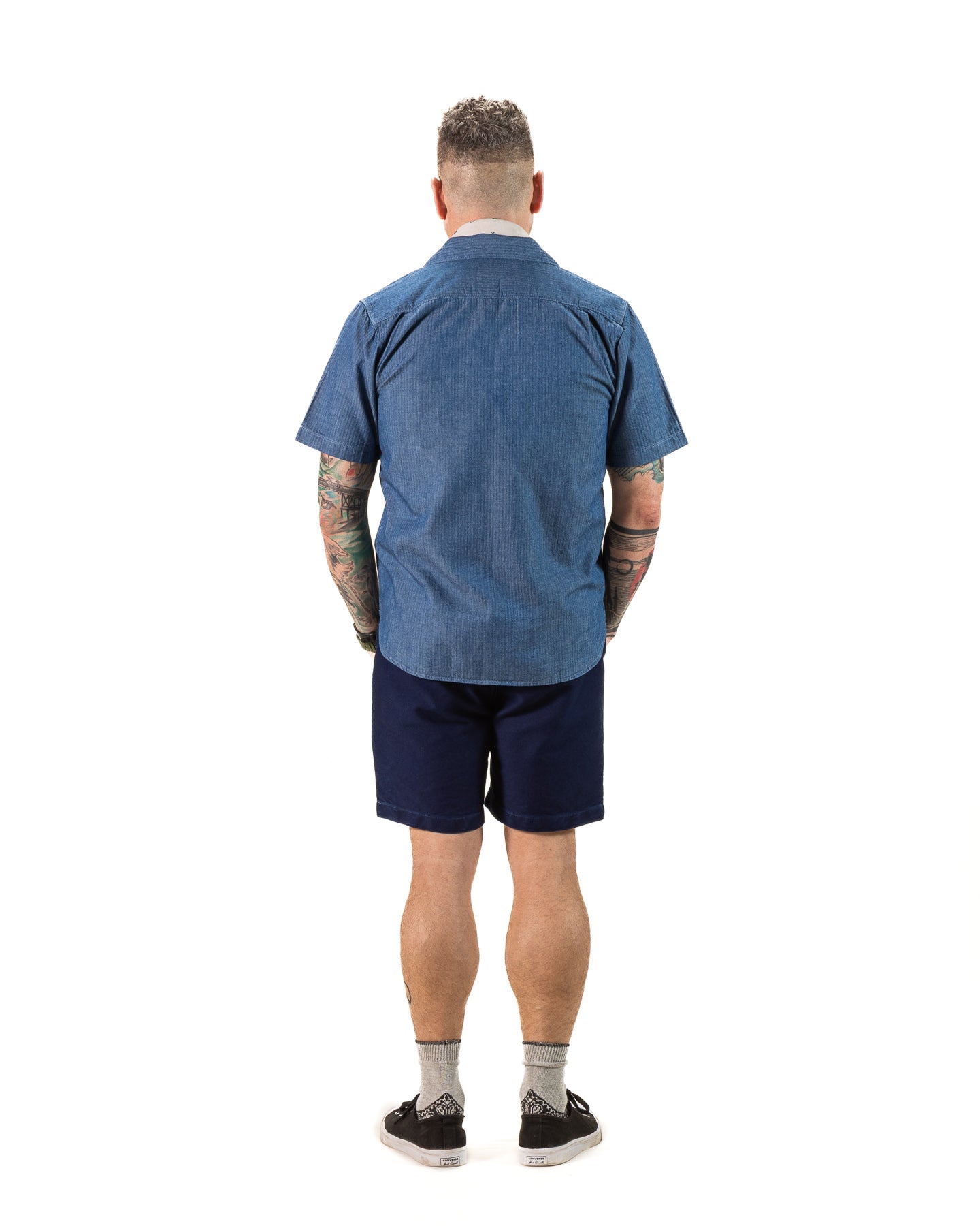 Freenote Dayton Shirt S/S - Blue Herringbone - Standard & Strange