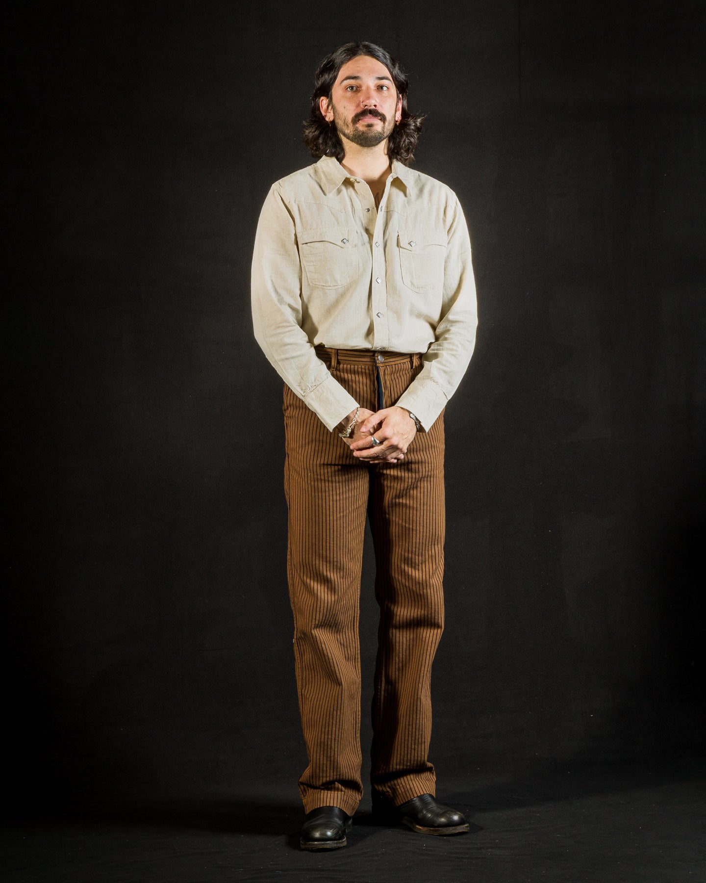 Freenote Western Pant - Brown Herringbone Dobby - Standard & Strange