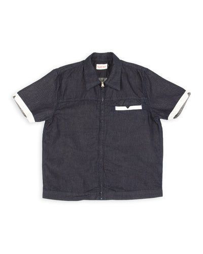 Freenote Yorba Zip S/S - Navy Herringbone - Standard & Strange