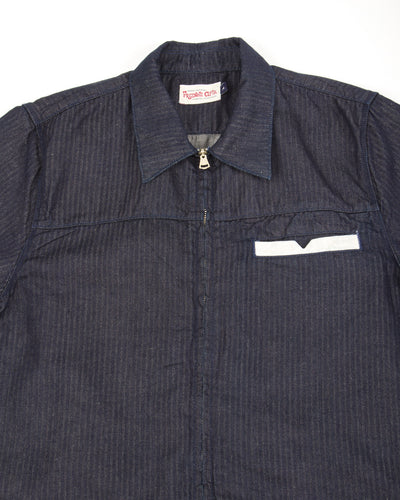 Freenote Yorba Zip S/S - Navy Herringbone - Standard & Strange