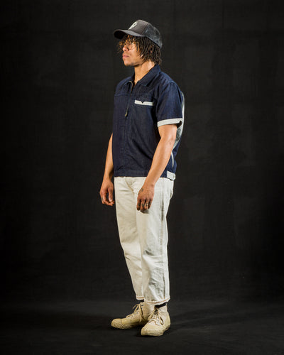 Freenote Yorba Zip S/S - Navy Herringbone - Standard & Strange