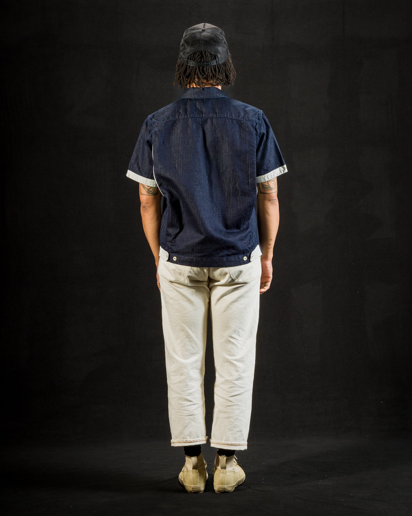 Freenote Yorba Zip S/S - Navy Herringbone - Standard & Strange