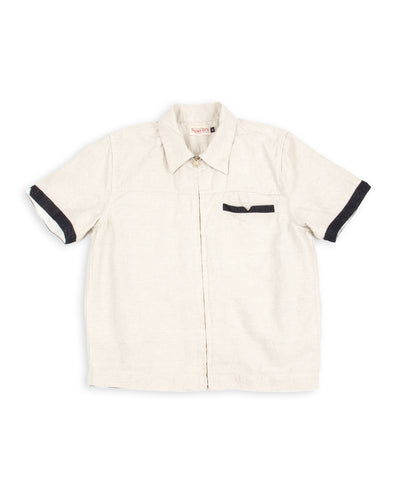 Freenote Yorba Zip S/S - White Herringbone - Standard & Strange