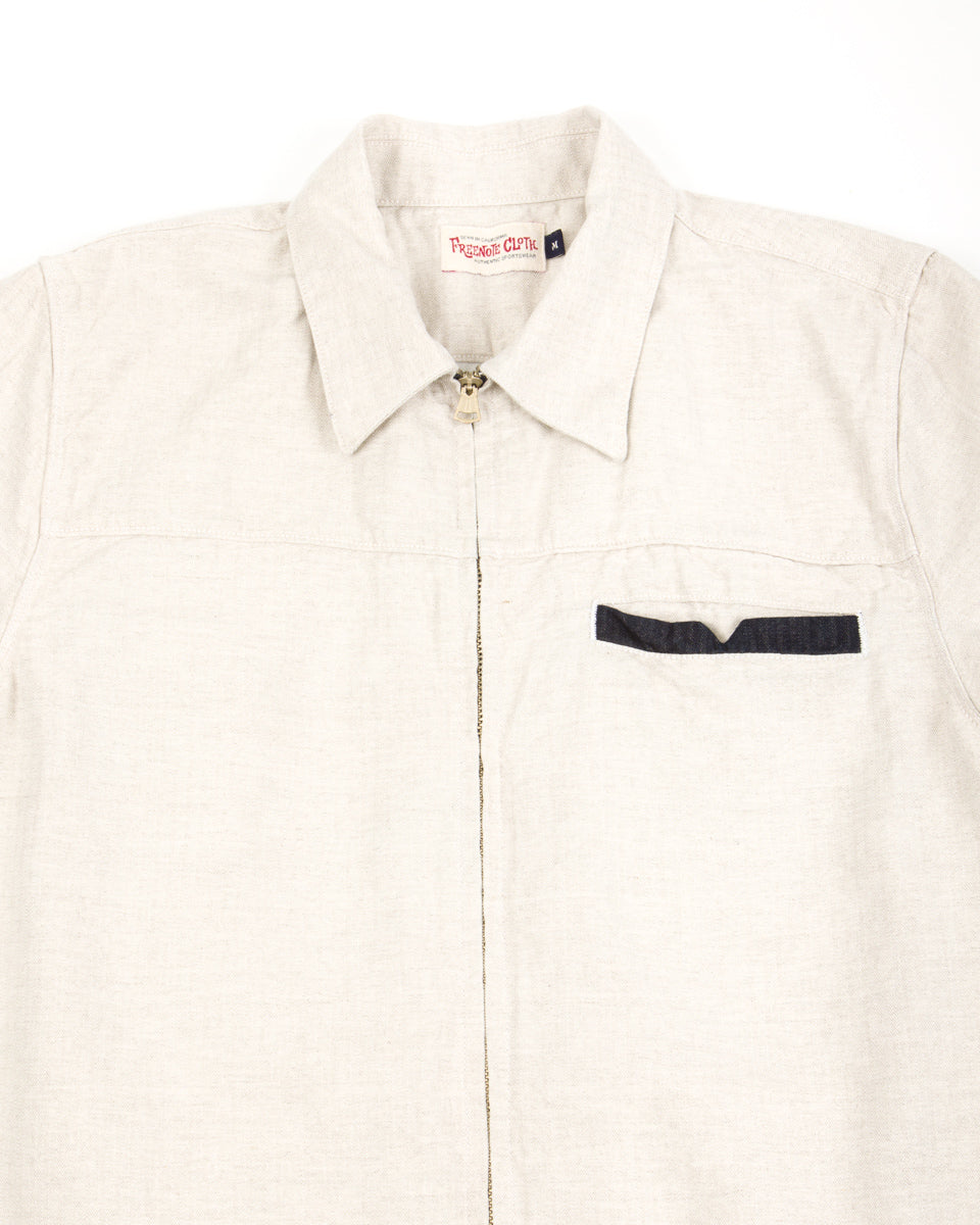 Freenote Yorba Zip S/S - White Herringbone - Standard & Strange