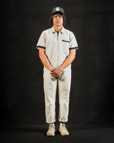 Freenote Yorba Zip S/S - White Herringbone - Standard & Strange