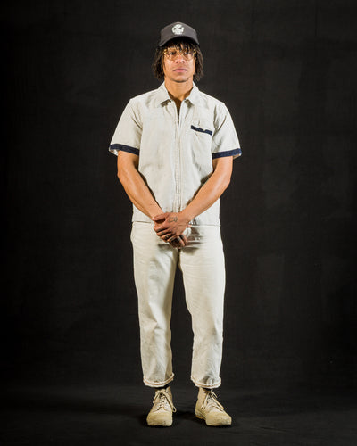 Freenote Yorba Zip S/S - White Herringbone - Standard & Strange