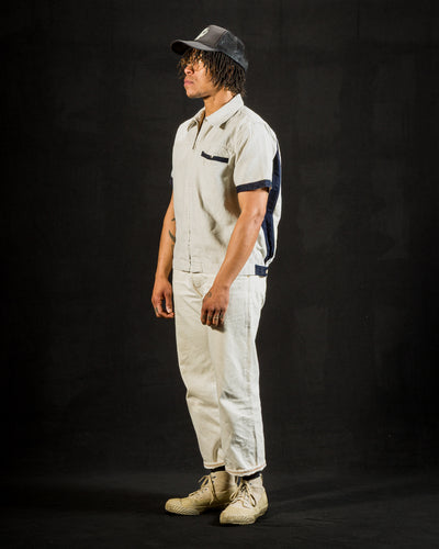 Freenote Yorba Zip S/S - White Herringbone - Standard & Strange