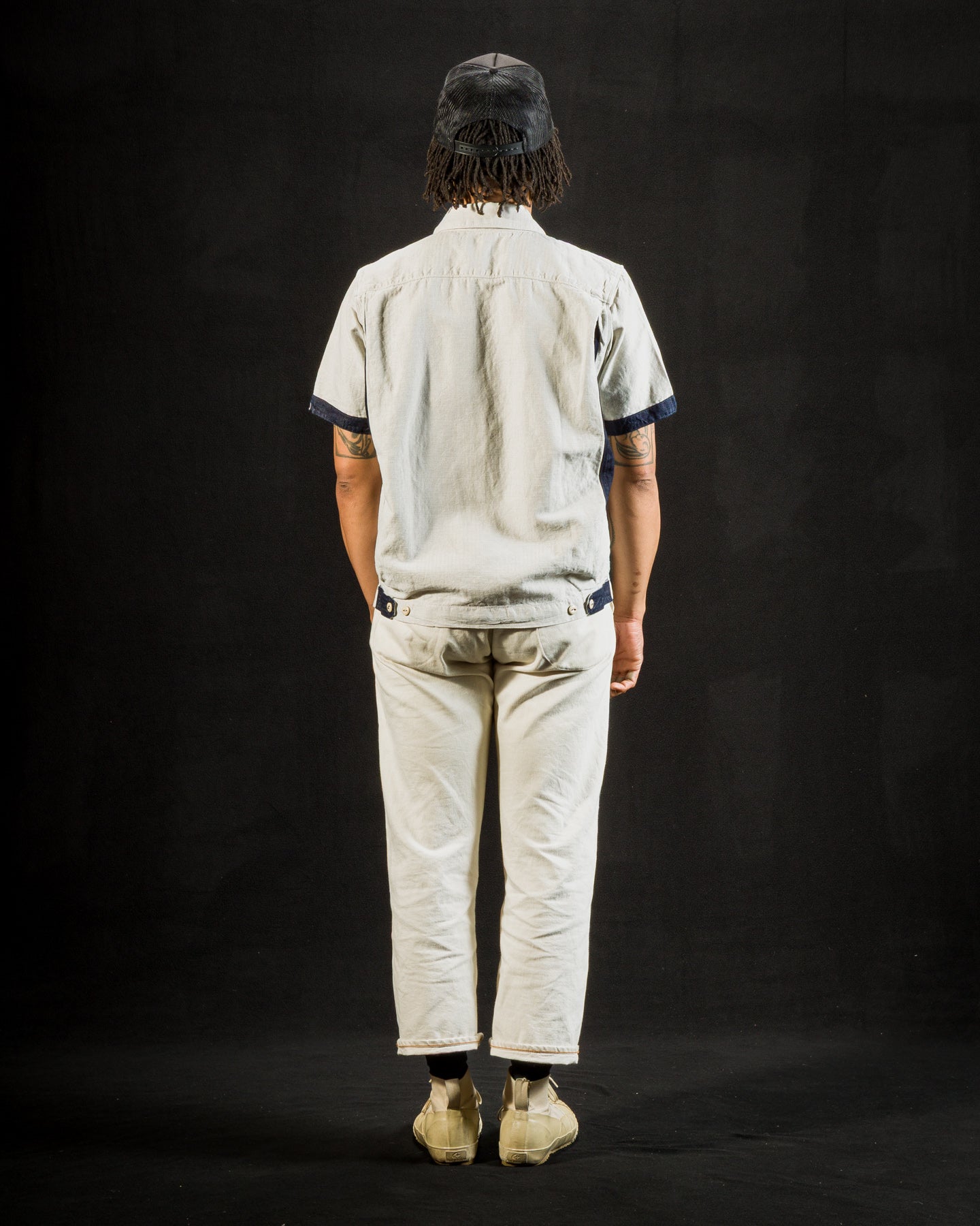 Freenote Yorba Zip S/S - White Herringbone - Standard & Strange