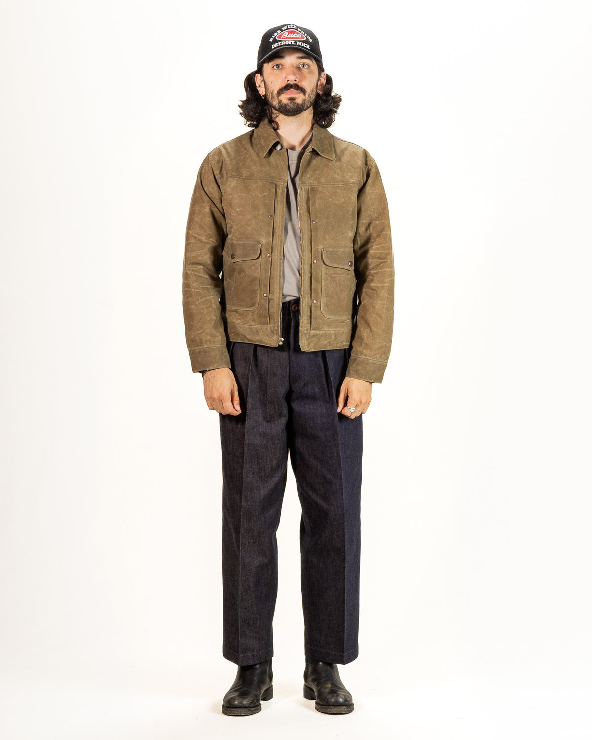 Freenote Faro Jacket - 11oz Waxed Canvas Tobacco - Standard & Strange
