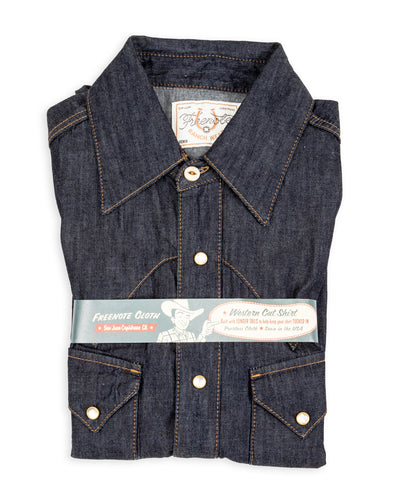 Freenote North Fork S/S Shirt - 6oz Rinsed Denim - Standard & Strange