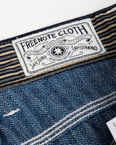 Freenote Ortega Pant - 13oz Blue Herringbone - Standard & Strange