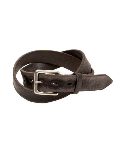 Fullcount Wild Leather Narrow Belt - Black - Standard & Strange