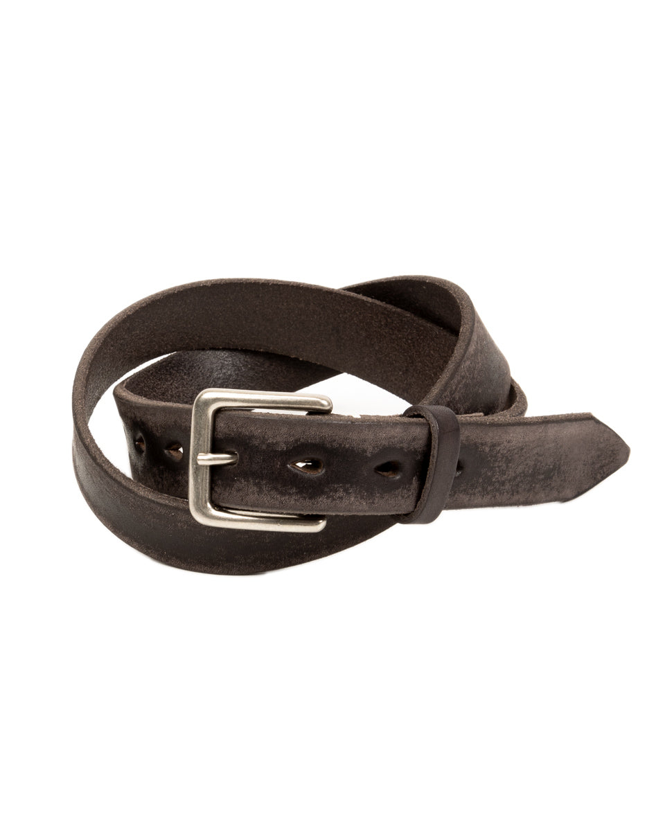 Fullcount Wild Leather Narrow Belt - Black - Standard & Strange