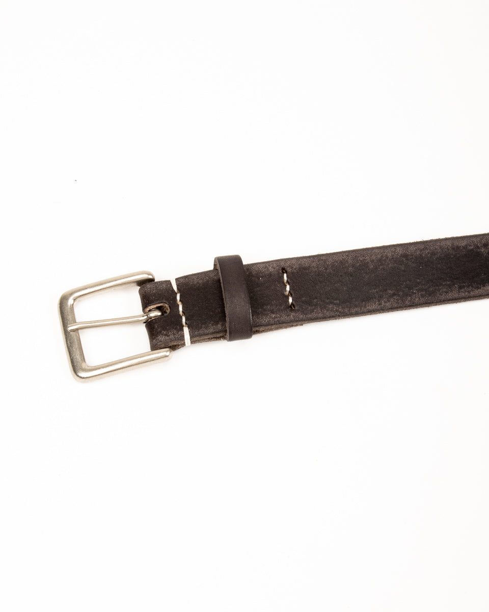 Fullcount Wild Leather Narrow Belt - Black - Standard & Strange