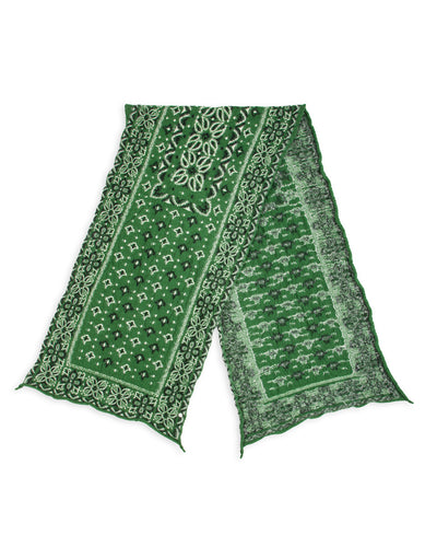 Kapital Fulling Wool HAPPY Scarf Colorful BIG-MAMA BANDANA - Green - Standard & Strange