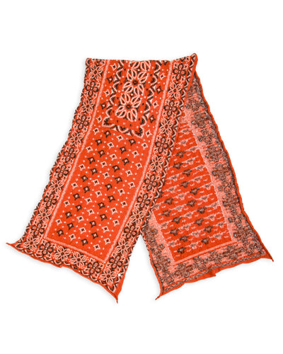 Kapital Fulling Wool HAPPY Scarf Colorful BIG-MAMA BANDANA - Orange - Standard & Strange