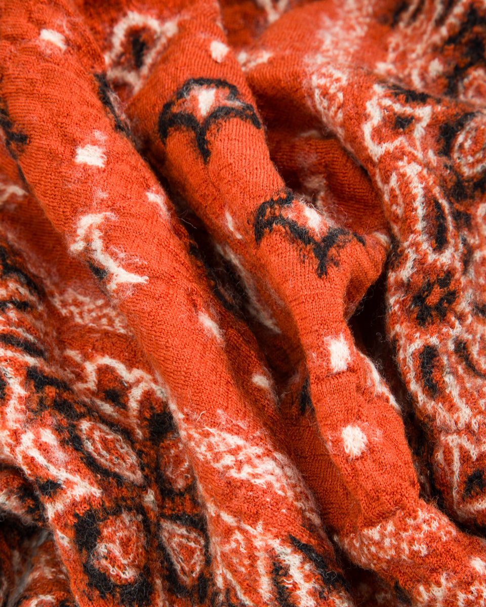 Kapital Fulling Wool HAPPY Scarf Colorful BIG-MAMA BANDANA - Orange - Standard & Strange