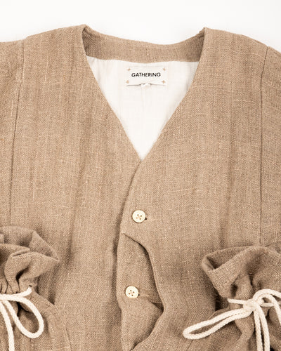 Gathering Beekeeper Jacket - Beige Handwoven Hemp - Standard & Strange