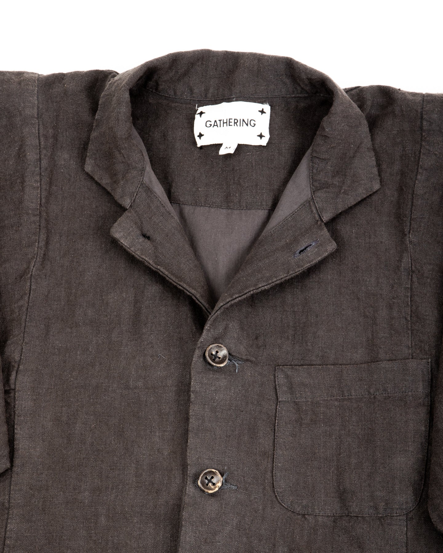 Gathering Fisherman Jacket - Black Linen Stonewash - Standard & Strange