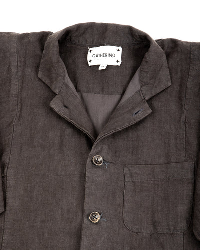 Gathering Fisherman Jacket - Black Linen Stonewash - Standard & Strange