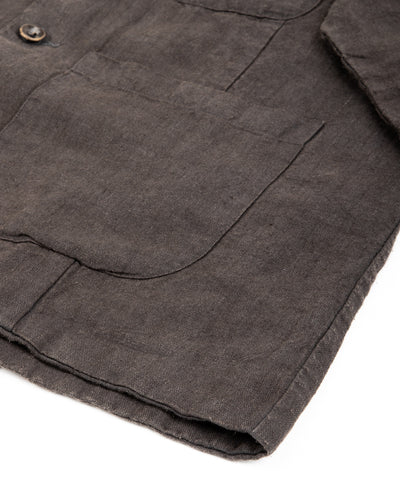 Gathering Fisherman Jacket - Black Linen Stonewash - Standard & Strange