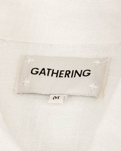 Gathering Farmer Jacket - White Handloom Cotton - Standard & Strange