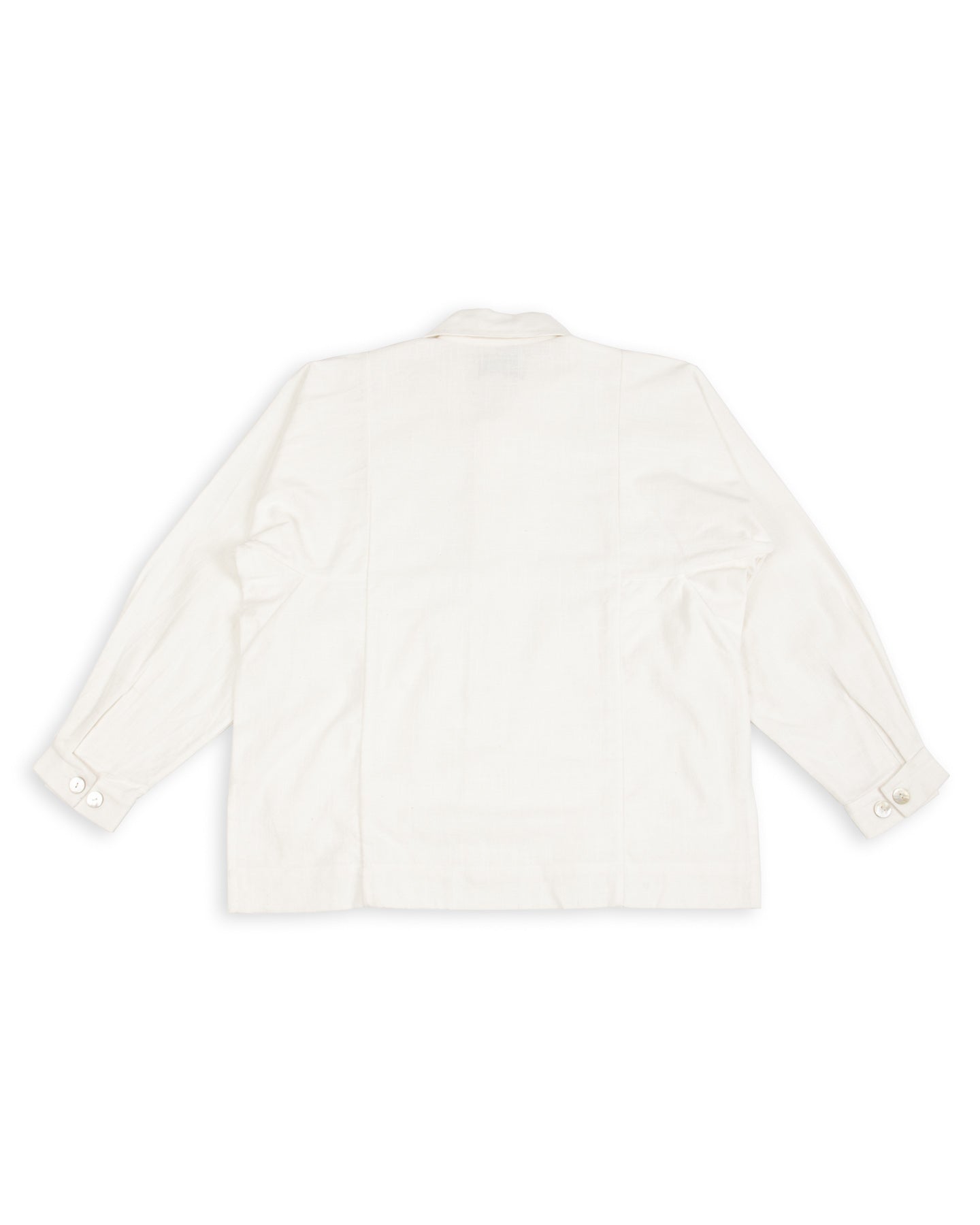 Gathering Farmer Jacket - White Handloom Cotton - Standard & Strange