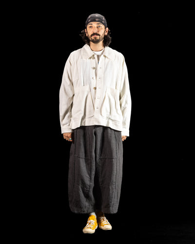 Gathering Farmer Jacket - White Handloom Cotton - Standard & Strange