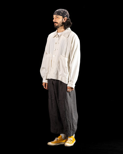 Gathering Farmer Jacket - White Handloom Cotton - Standard & Strange
