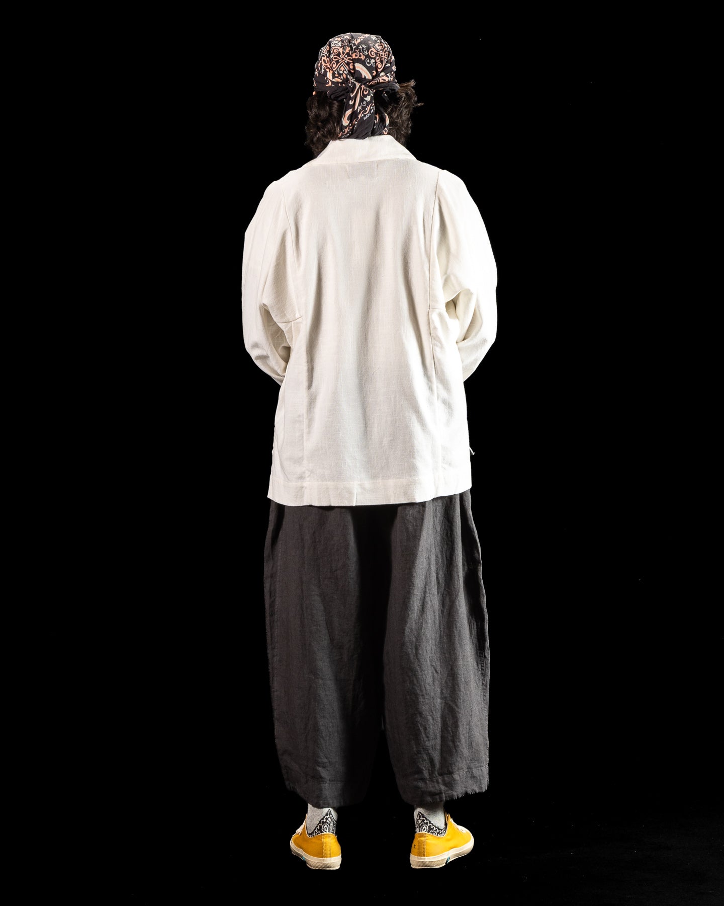 Gathering Farmer Jacket - White Handloom Cotton - Standard & Strange