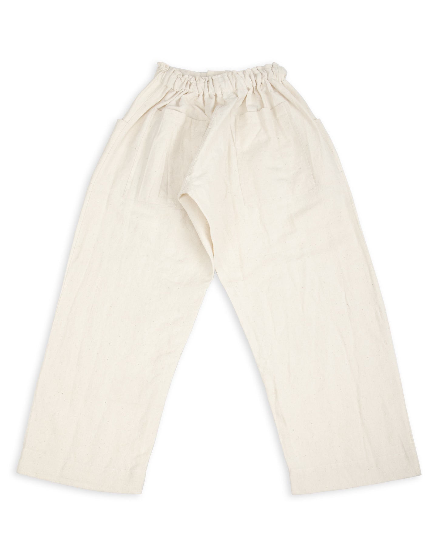 Gathering Farmer Pant - Off White Handloom Cotton Linen - Standard & Strange