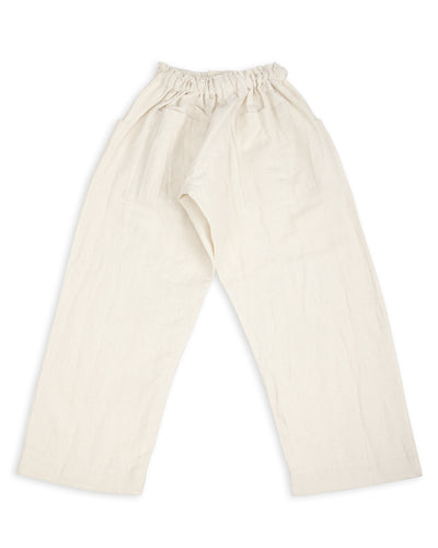 Gathering Farmer Pant - Off White Handloom Cotton Linen - Standard & Strange