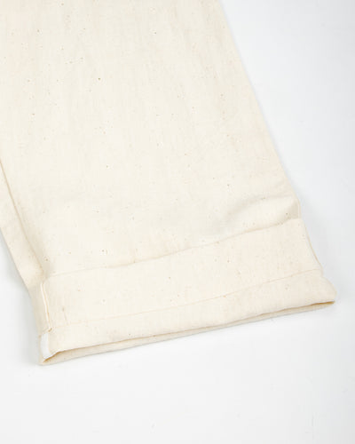 Gathering Farmer Pant - Off White Handloom Cotton Linen - Standard & Strange