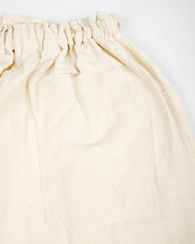 Gathering Farmer Pant - Off White Handloom Cotton Linen - Standard & Strange
