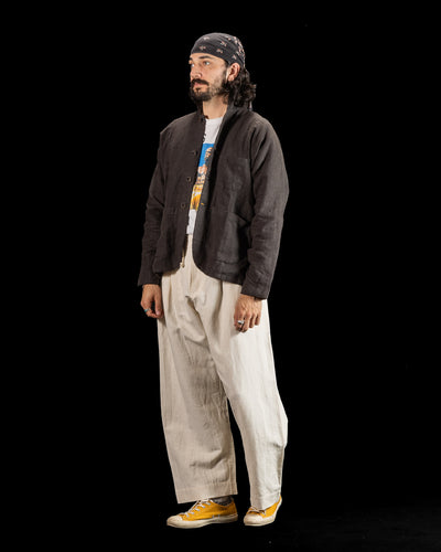 Gathering Farmer Pant - Off White Handloom Cotton Linen - Standard & Strange